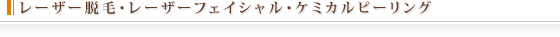 レーザー脱毛・レーザーフェイシャル・ケミカルピーリング